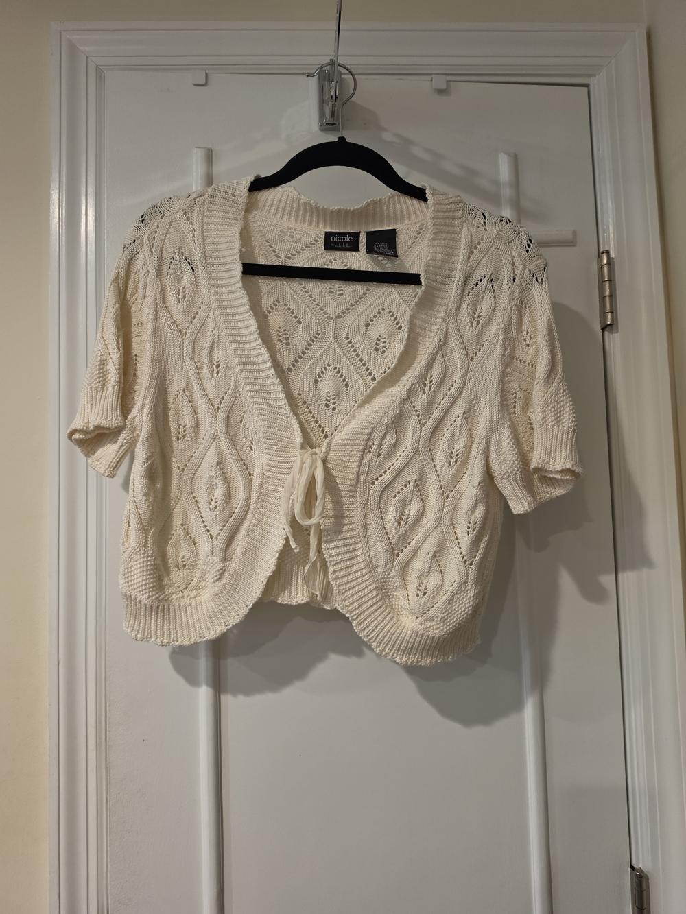 Nicole Miller Cream Open Detail Shrug - Sz XL